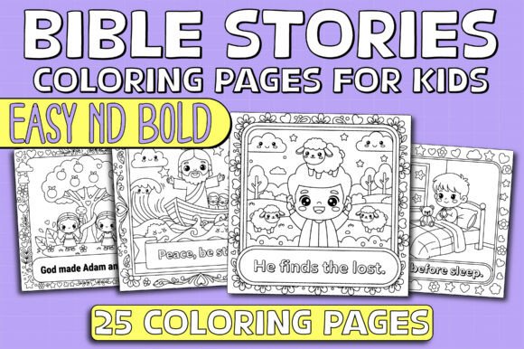 Bible Coloring Book: Cute, Easy & Bold for Kids