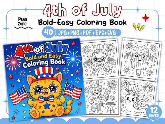 Bold and Easy 4th of July Coloring Book