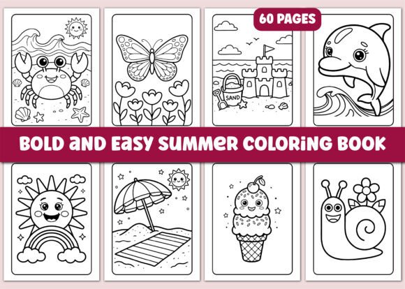 Bold and Easy Summer Coloring Book