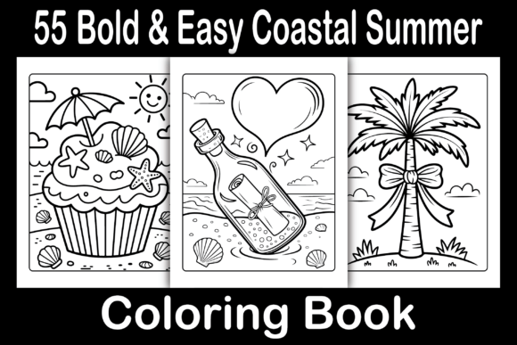 Bold Easy Coastal Summer Coloring Book