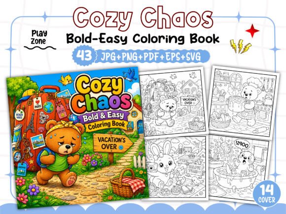 Building a Unique KDP Interior with the Cozy Chaos Bold and Easy Coloring Book