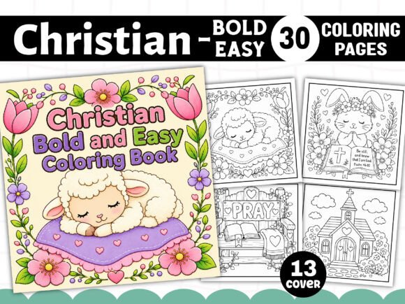 Christian Bold and Easy Coloring Book for Creative Expression