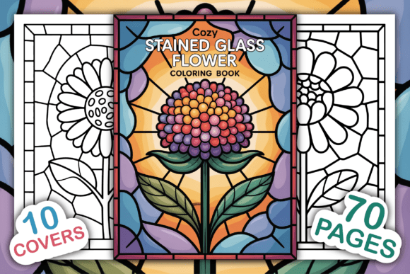 Cozy Stained Glass Flower Coloring Book: A Creative Escape for All Ages