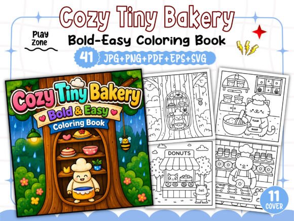 COZY TINY BAKERY Bold and Easy Coloring: A Strategic Tool for Creativity, Branding, and Mindful Productivity