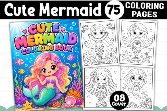 Cute Mermaid Coloring Pages for Kids