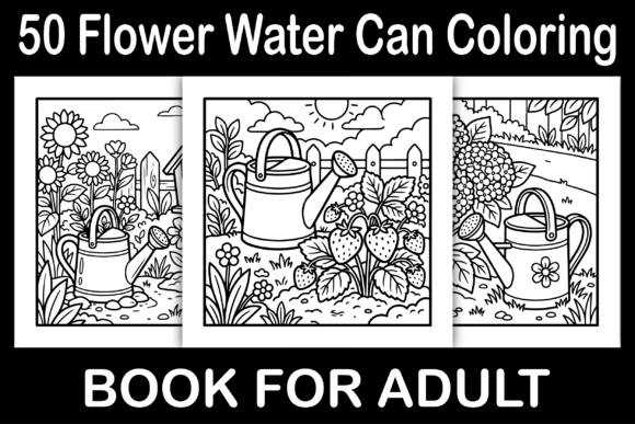 Flower Water Can Coloring Pages for Creative Publishing