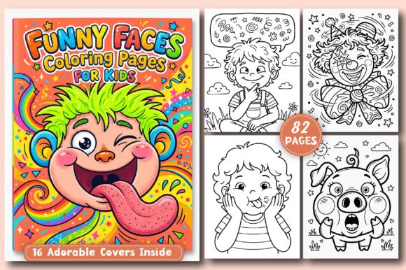 Funny Faces Coloring Pages for Kids