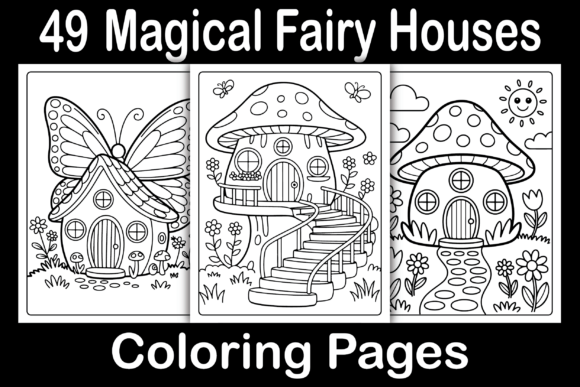 Magical Fairy Houses Coloring Pages