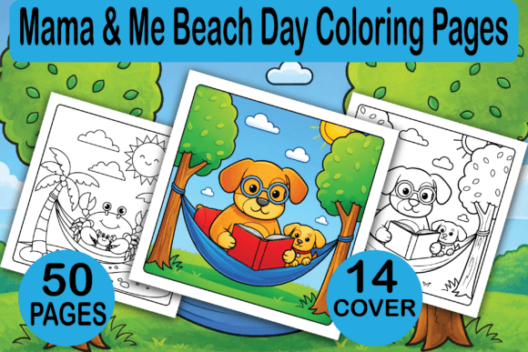 Mama Me Beach Day Coloring Pages for Creative Pros