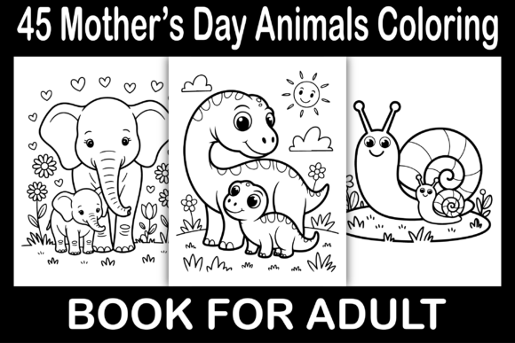 Mother’s Day Animals Coloring Book for Creative Relaxation