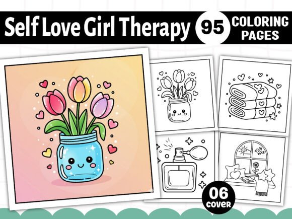 Self Love Girl Therapy Coloring Pages