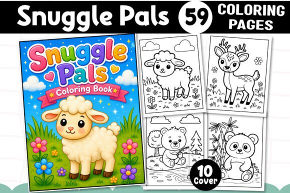 Snuggle Pals Coloring Book Cute Animals for Designers
