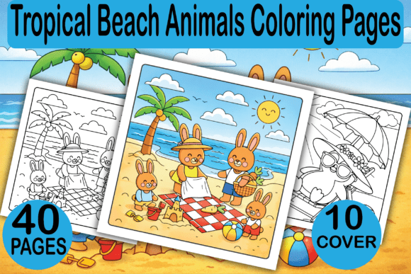 Tropical Beach Animals Coloring Pages – A Practical Digital Resource for Creative Projects