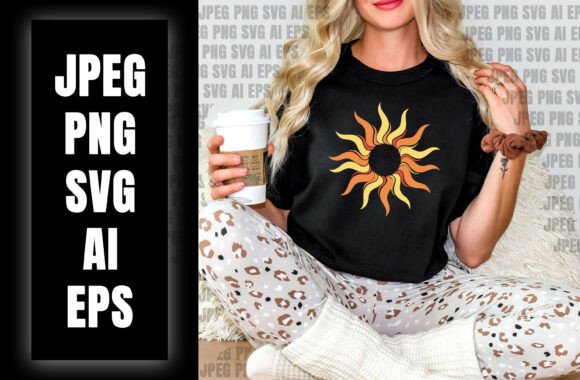 Vibrant Sun Symbol: A Powerful Design for T-Shirts and More