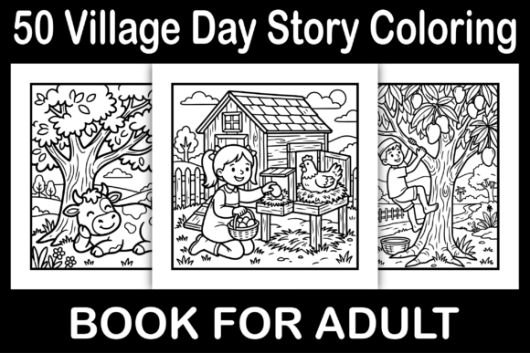 Village Day Story Coloring Pages: A Creative Asset for KDP Self-Publishers
